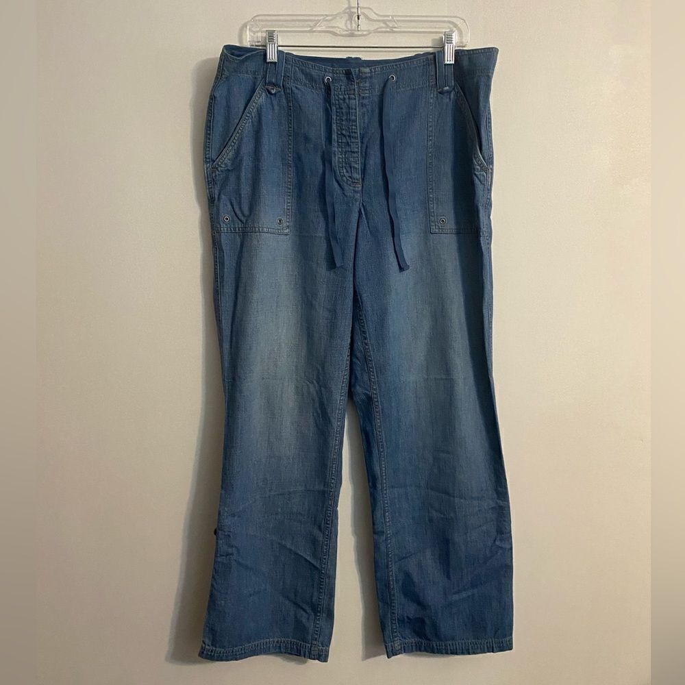 Liz Claiborne fly button drawstring jeans, size 16